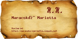 Maracskó Marietta névjegykártya